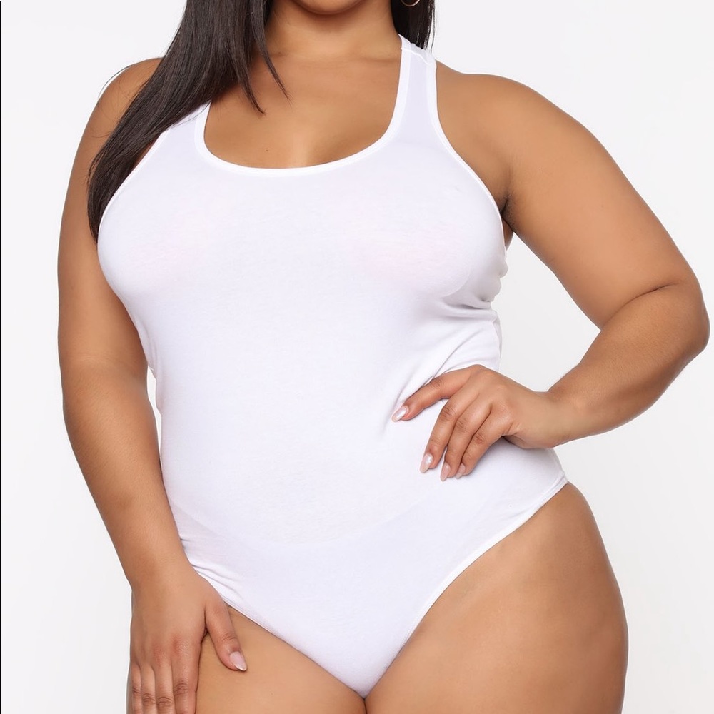 Fashion Nova- White Bodysuit (NEW W TAG)